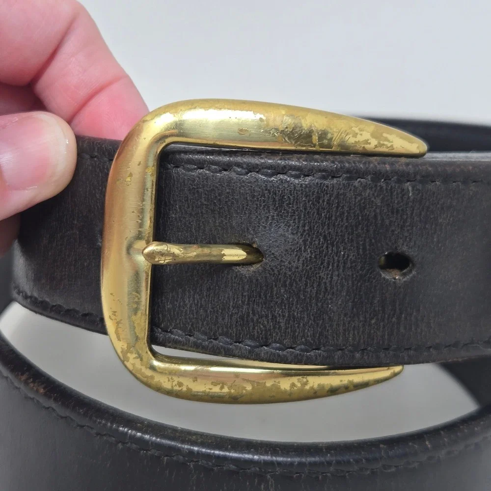 Galco SB2 Sport Belt Black Leather Solid Brass Buckle 40B Handmade USA